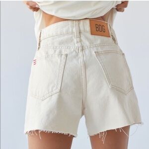 BDG Cut Off Women's Cream Denim A-Line Shorts Jean Mini Booty - Size 26